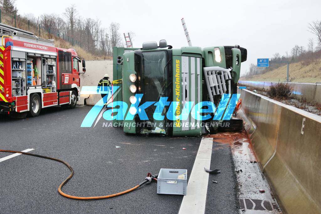 Tiertransporter Kippt Um - A8 Voll Gesperrt - Kühe Werden Umgeladen (on ...