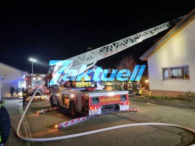 Dachstuhlbrand in Bad Rappenau - Feuer konnte schnell gelöscht werden - Hoher Sachschaden am Neujahrsmorgen