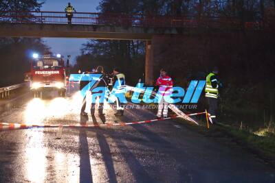 RLP: Tödlicher Verkehrsunfall - PKW rast zw. Iggelheim und Haßloch gegen Brücke