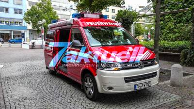 Pforzheim: Feueralarm in Restaurant in der Innenstadt - Löschzug der Berufsfeuerwehr Pforzheim im Einsatz