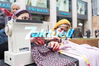 Demonstration-Performance anlässlich der PRIMARK-Eröffnung an der Königstraße