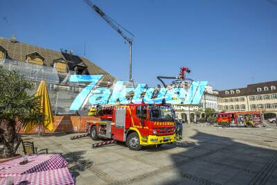 Während Bauarbeiten: Dachstuhl fängt auf Ludwigsburger Marktplatz Feuer